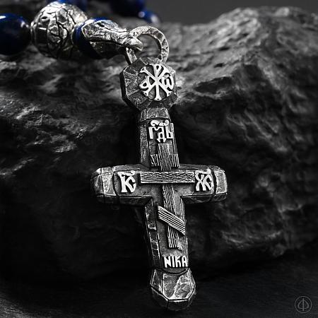 Четки из синего лазурита и серебра Арт.005