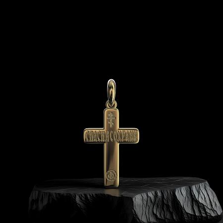 Крест из белого и желтого золота 585 Арт.056