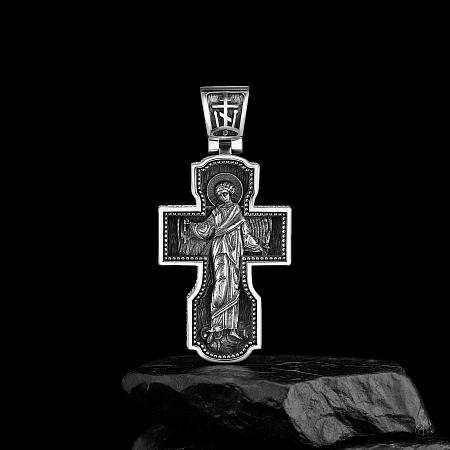 Крест из серебра "Спас" Арт.019