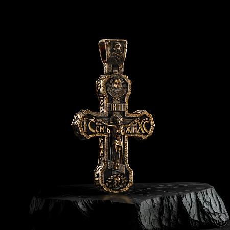 Крест из золота 750 с агатом Арт.124