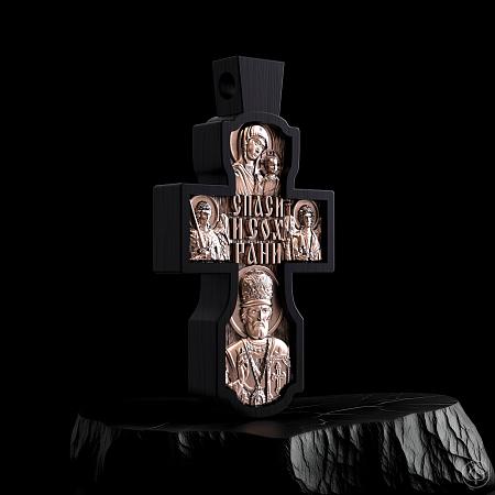 Крест из чёрного дерева (эбена) и золота 585 Арт.081