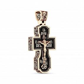 Крест из золота 585 пробы и чёрного дерева (эбена) 018