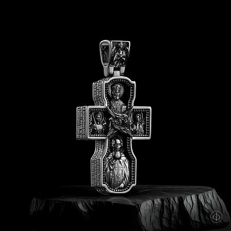 Крест из серебра, золота 585 и чёрного дерева (эбена) Арт.081