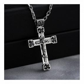 Крест из драгоценного металла с камнями 017