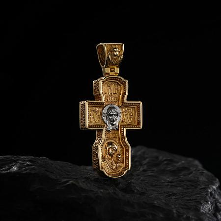 Крест «Спас» из золота 585 и платины  Арт.019