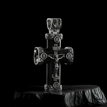 Крест из серебра и чёрного дерева (эбена) Арт.013