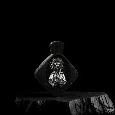 Подвеска из чёрного дерева (эбена) и серебра Арт.002