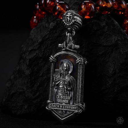 Четки из серебра и янтаря, коллекция «Федор Ушаков» Арт.013