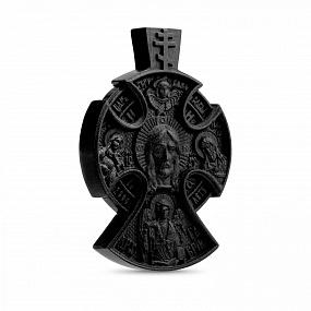 Крест из чёрного дерева (эбена) "Спас" 005