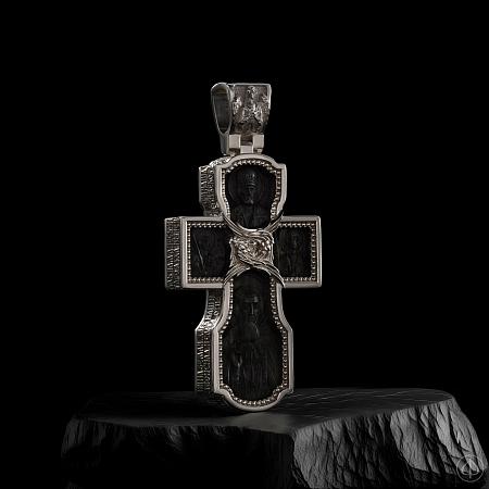Крест из платины и чёрного дерева (эбена) Арт.018