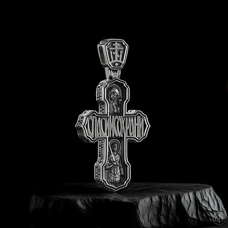 Крест из серебра и золота 585 Арт.075