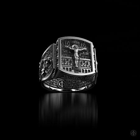 Кольцо из серебра с молитвой Арт.008