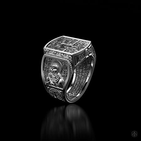 Кольцо из платины с молитвой Арт.008