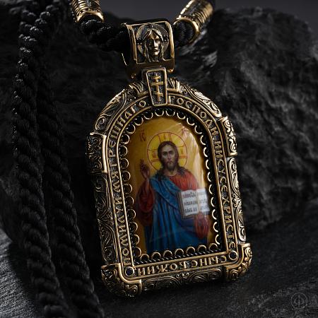 Подвес из золота 750 с финифтью Арт.016