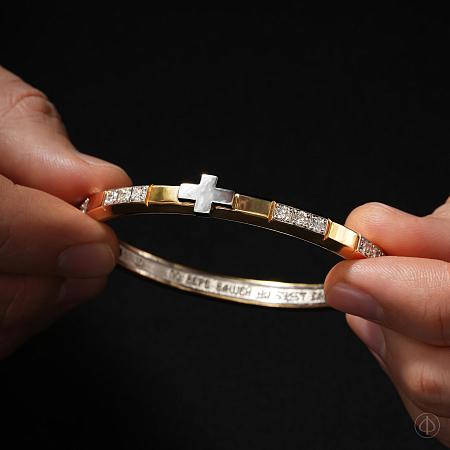 Мужской браслет из золота 750 и платины с бриллиантами Арт.005