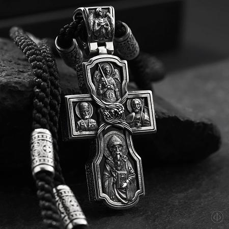 Крест из серебра и золота 585 с агатом Арт.102