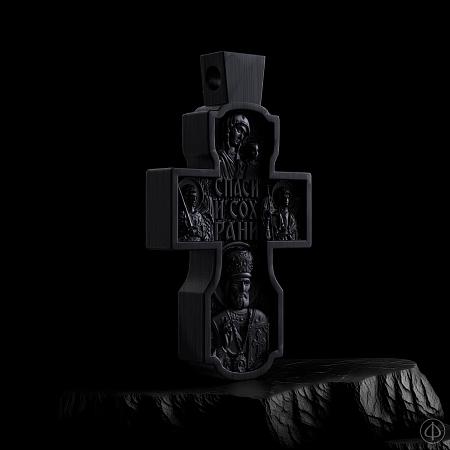 Крест из чёрного дерева (эбена) и золота 585 Арт.018