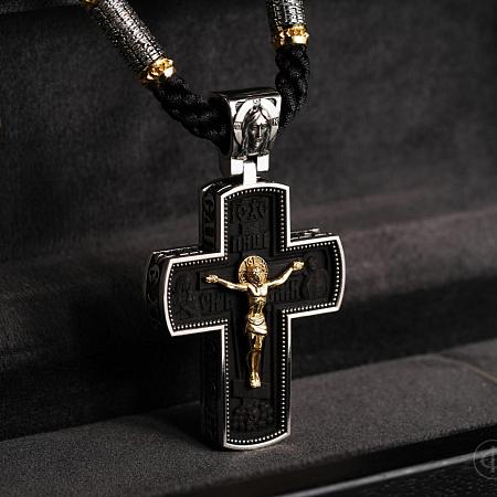 Крест из серебра, золота и чёрного дерева (эбена) 011