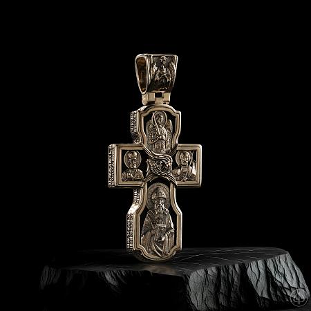 Крест из белого золота 750 с агатом Арт.102