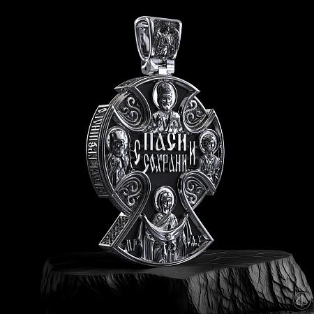 Крест из серебра и чёрного дерева (эбена) Арт.005