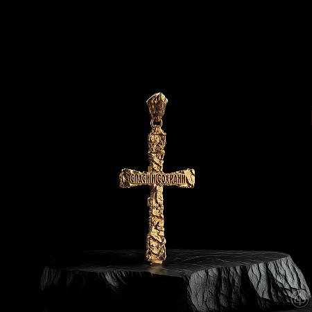 Крест из золота 750 с изумрудами Арт.119