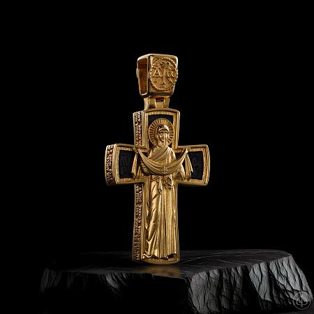 Крест из золота 750 и черного дерева (эбена) Арт.065