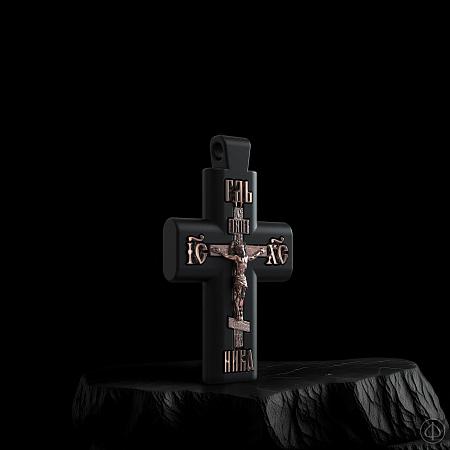 Крест из чёрного дерева (эбена) и золота 585 Арт.008