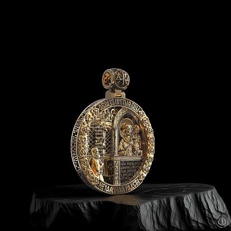 Подвес из золота 750 с иконой Арт.012