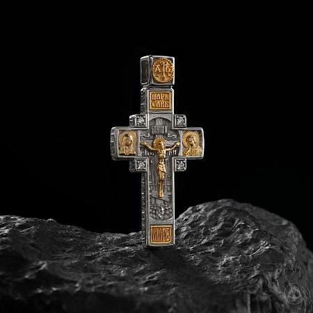 Крест из платины и золота 750 с бриллиантами Арт.085/К1