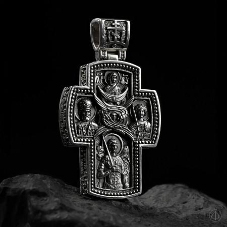 Крест из серебра и чёрного дерева (эбена) Арт.010