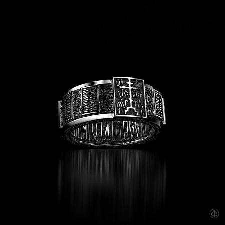 Кольцо-четки из серебра с молитвой, Арт.001