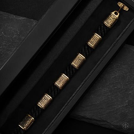 Браслет из золота 750 на шнуре Арт.015