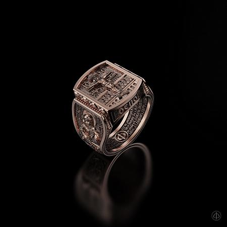 Кольцо из золота 585 с молитвой Арт.008