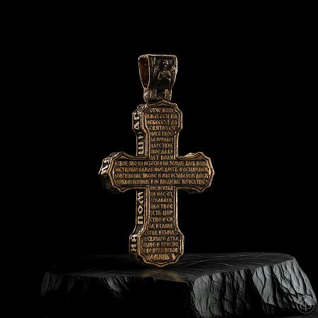 Крест из золота 750 с агатом Арт.124