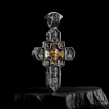 Крест "Мужества" из серебра и золота 585 Арт.045