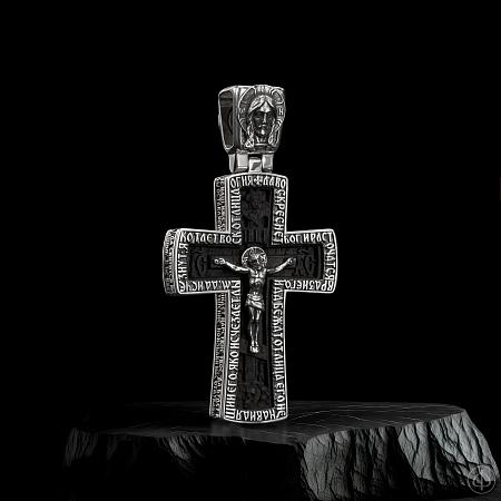 Крест из серебра и черного дерева (эбена) Арт.065