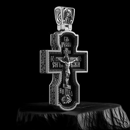 Крест из платины и чёрного дерева (эбена) Арт.081