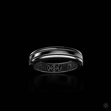 Кольцо из платины с молитвой Арт.056