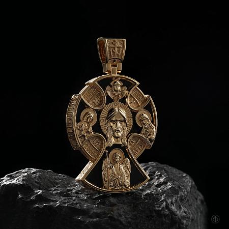 Крест из золота 750 и чёрного дерева (эбена) Арт.005