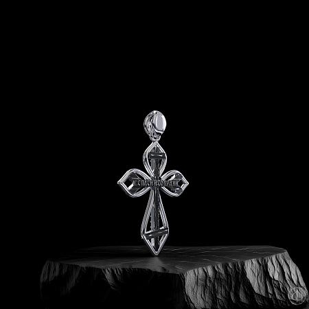 Крест из серебра с фианитами Арт.048