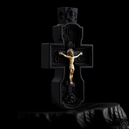 Крест из чёрного дерева (эбена) и золота 750 Арт.018