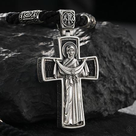 Крест из серебра, золота 585 и черного дерева (эбена) Арт.065