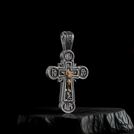 Крест из серебра и золота Арт.025