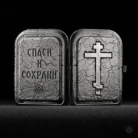 Складень «Рождество Христово» из серебра и золота 585 Арт.033