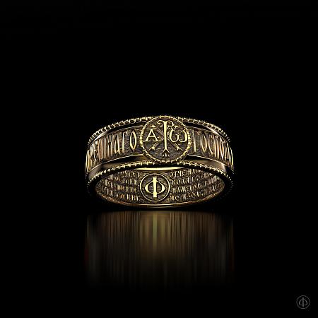 Кольцо из золота 750 с молитвой Арт.024