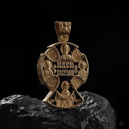Крест из золота 750 и чёрного дерева (эбена) Арт.005