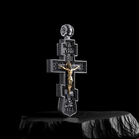 Крест из серебра и золота Арт.020