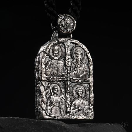 Подвес из белого золота 750 с финифтью Арт.049