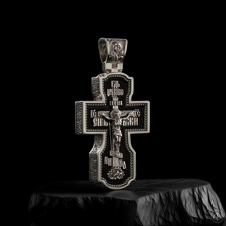 Крест из платины и чёрного дерева (эбена) Арт.018