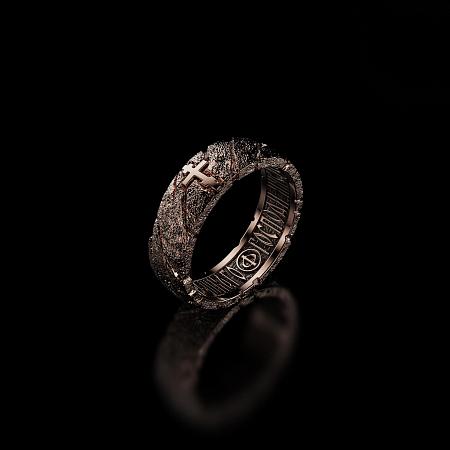 Кольцо из золота 585 с молитвой Арт.036